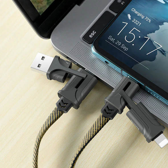 4-in-1 Nylon Braided Fast Charging Cable - Image 5
