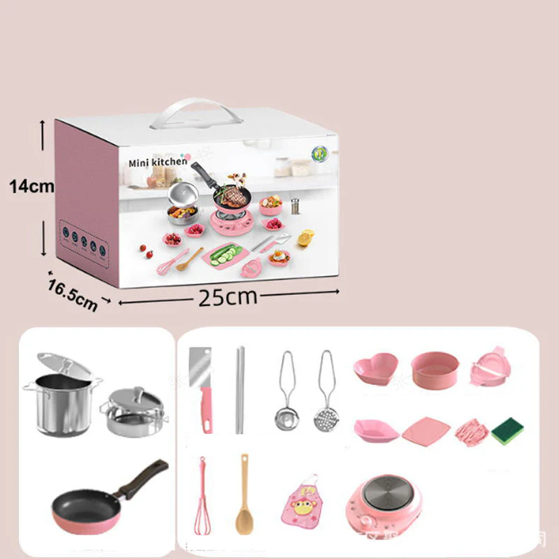 🔥HOT SALE 49% OFF🔥Children's Real Cooking Mini Kitchen Toys - 22 PCS Set💯 - Image 9