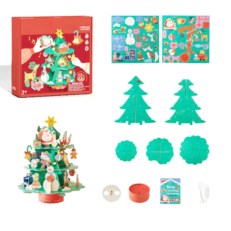 🎁Christmas promotion 49% OFF🎄Christmas Rotating Music 3D Puzzle & Craft Wreath - Image 3