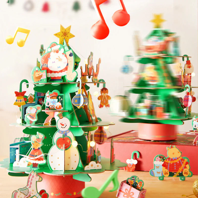 🎁Christmas promotion 49% OFF🎄Christmas Rotating Music 3D Puzzle & Craft Wreath - Image 5