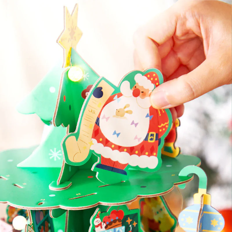 🎁Christmas promotion 49% OFF🎄Christmas Rotating Music 3D Puzzle & Craft Wreath - Image 6