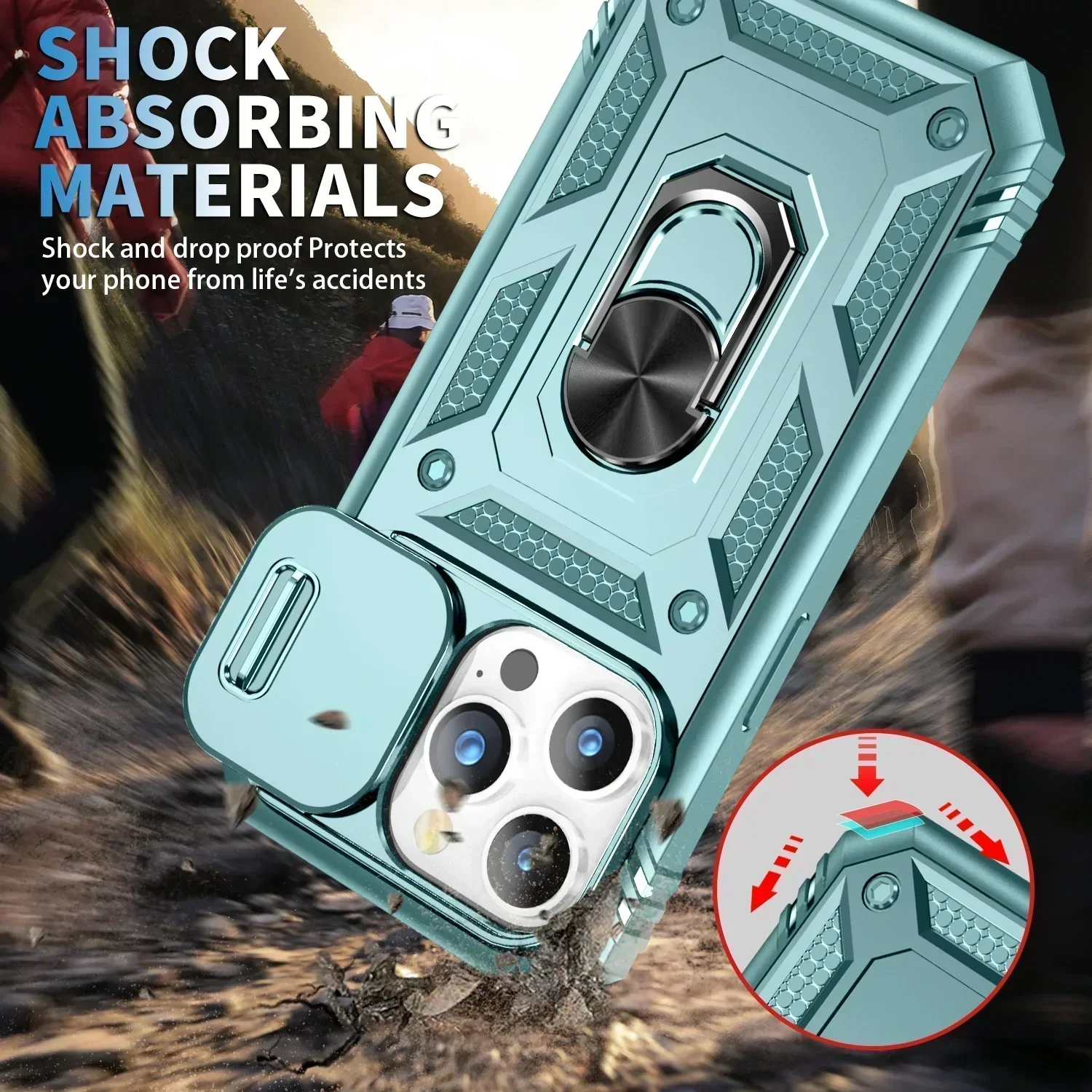 Magnetic Car Finger Ring 3-in-1 Phone Case - Image 8