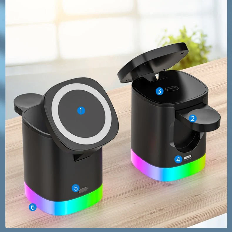 Foldable Three-In-One Mobile Phone Wireless Charging Bracket - Image 5