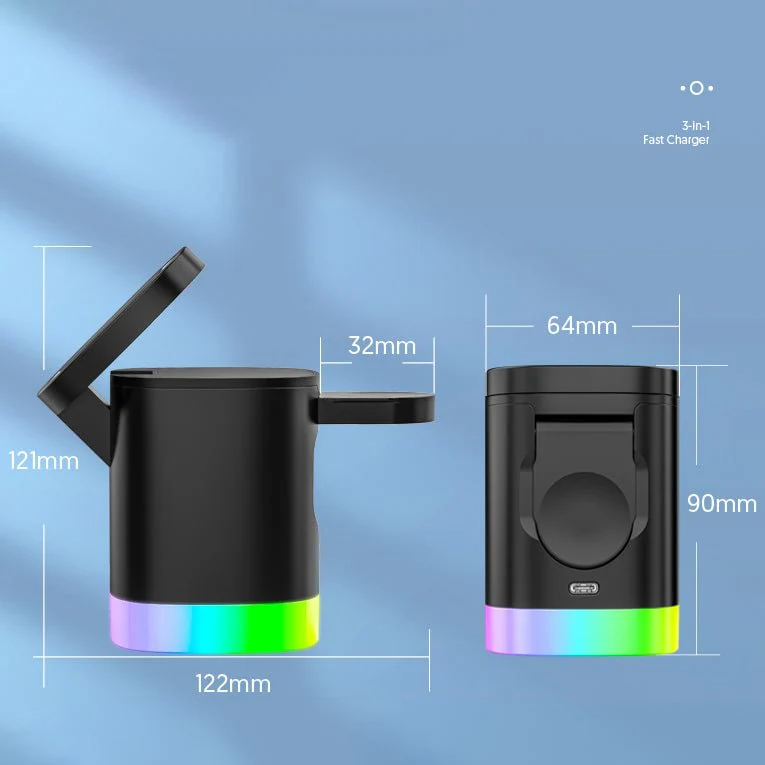 Foldable Three-In-One Mobile Phone Wireless Charging Bracket - Image 8