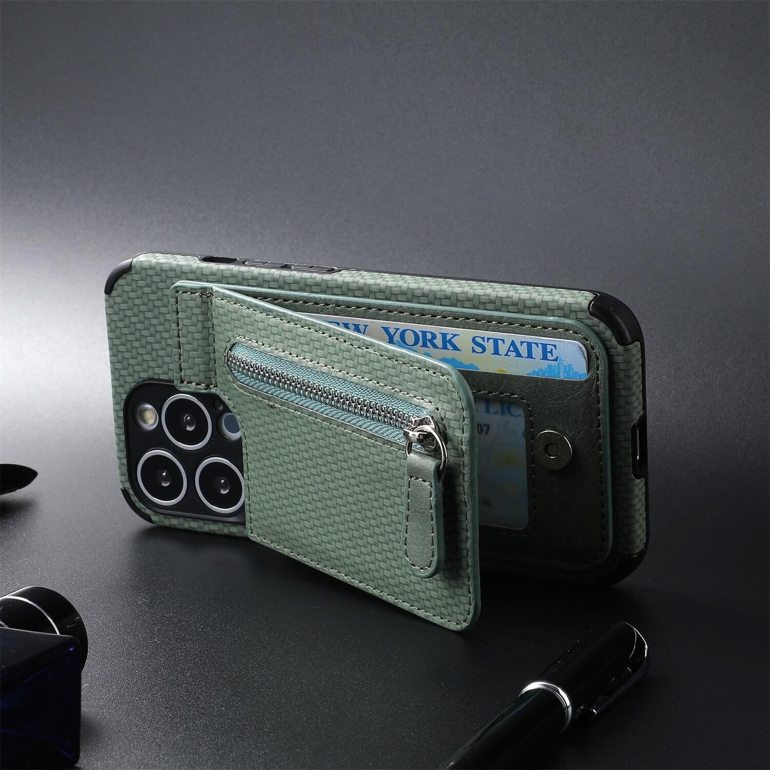 Magnetic Zipper Wallet Cover With Credit Card Holder - Image 14