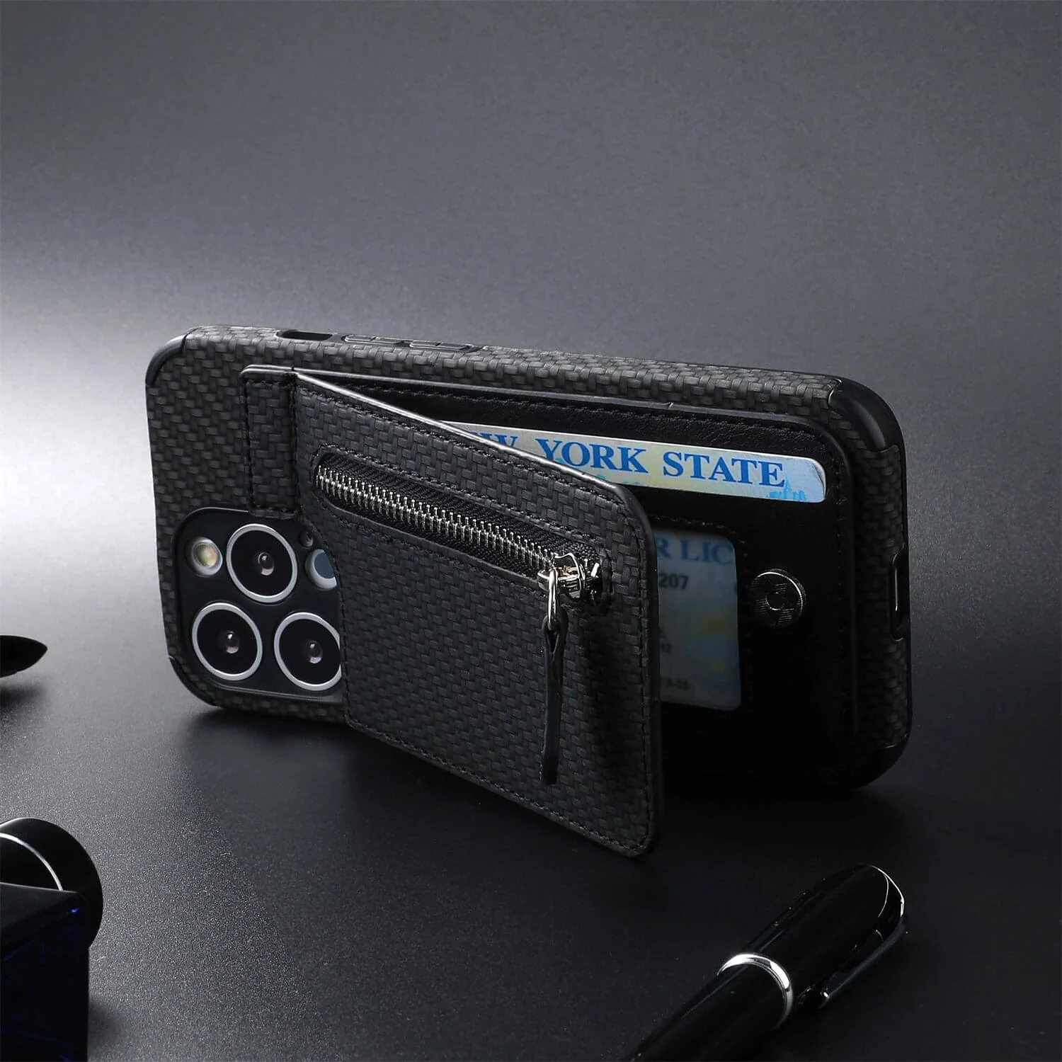 Magnetic Zipper Wallet Cover With Credit Card Holder - Image 15