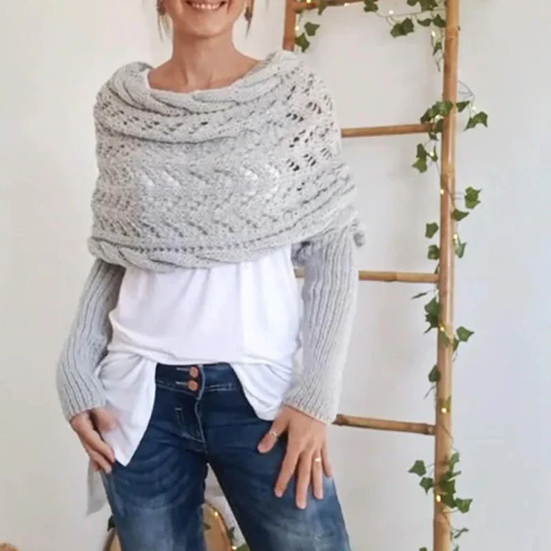 🔥Last Day Sale 49% OFF🏆️Women's Wrap Knit Shawl with Sleeves - Image 7